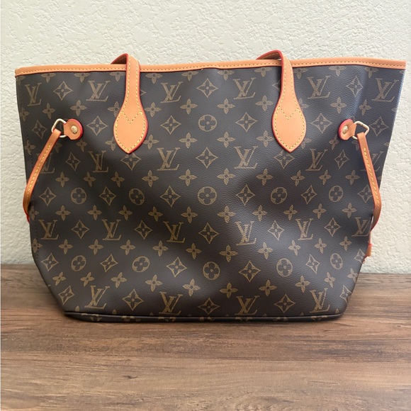 Louis Vuitton Brown and Tan Neverfull Monogram Tote - Picture 1 of 4
